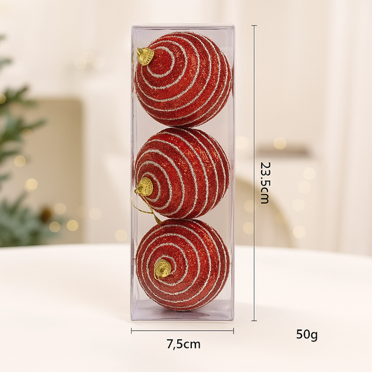 PELOTA X3 DECORACION DE NAVIDAD D-23090