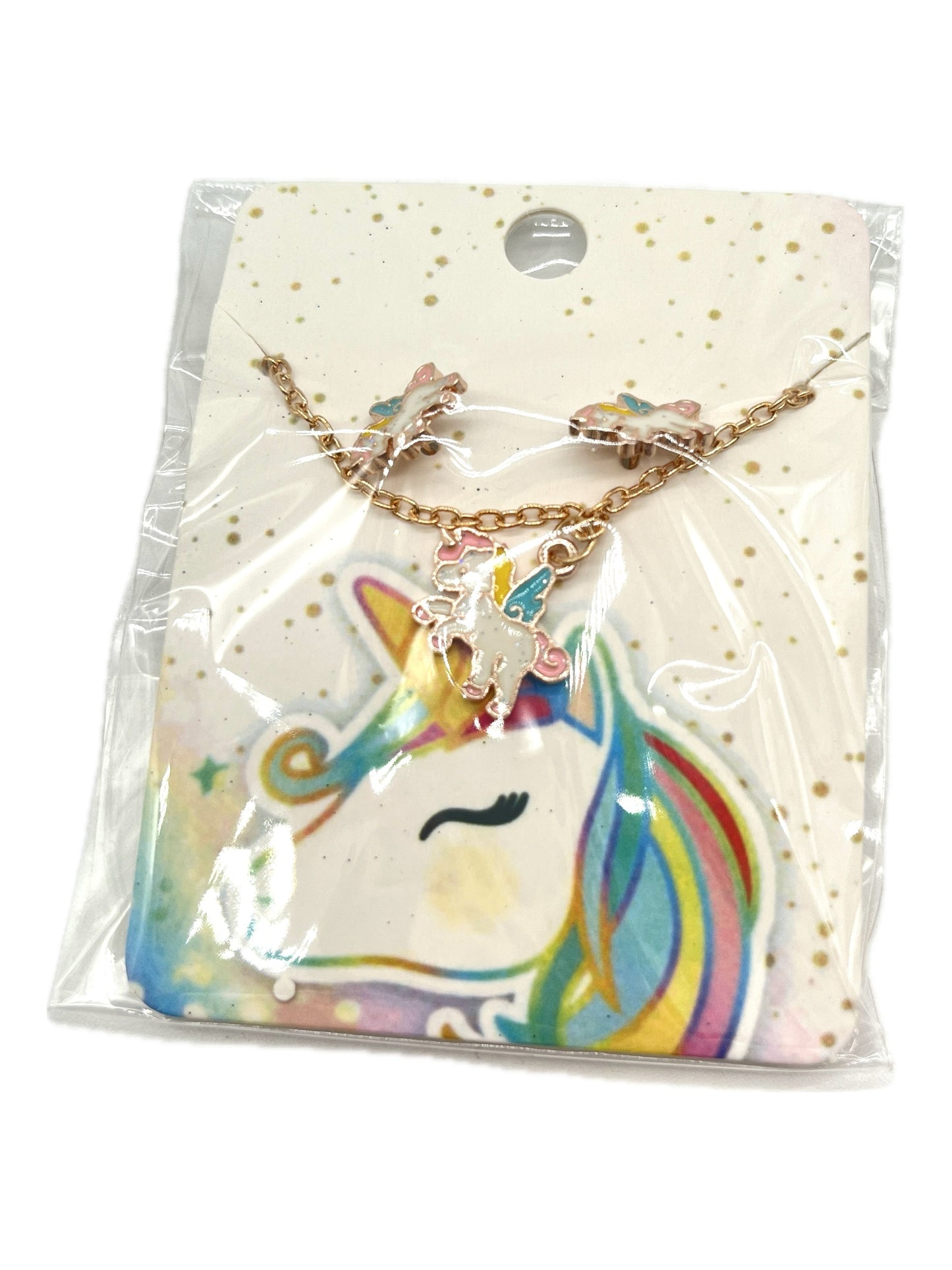 ARITOS Y COLLAR UNICORNIO AF-12085