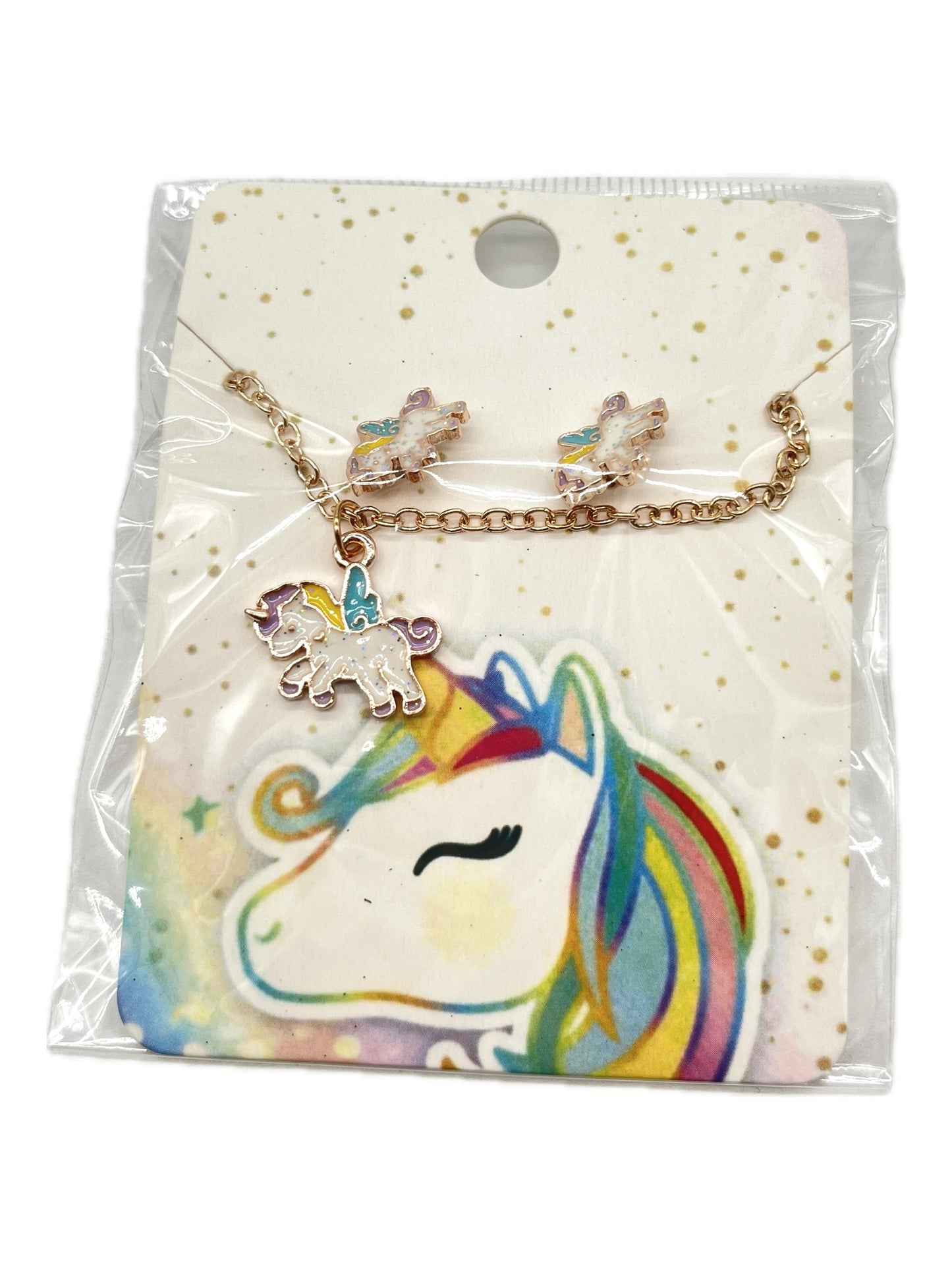 ARITOS Y COLLAR UNICORNIO AF-12085