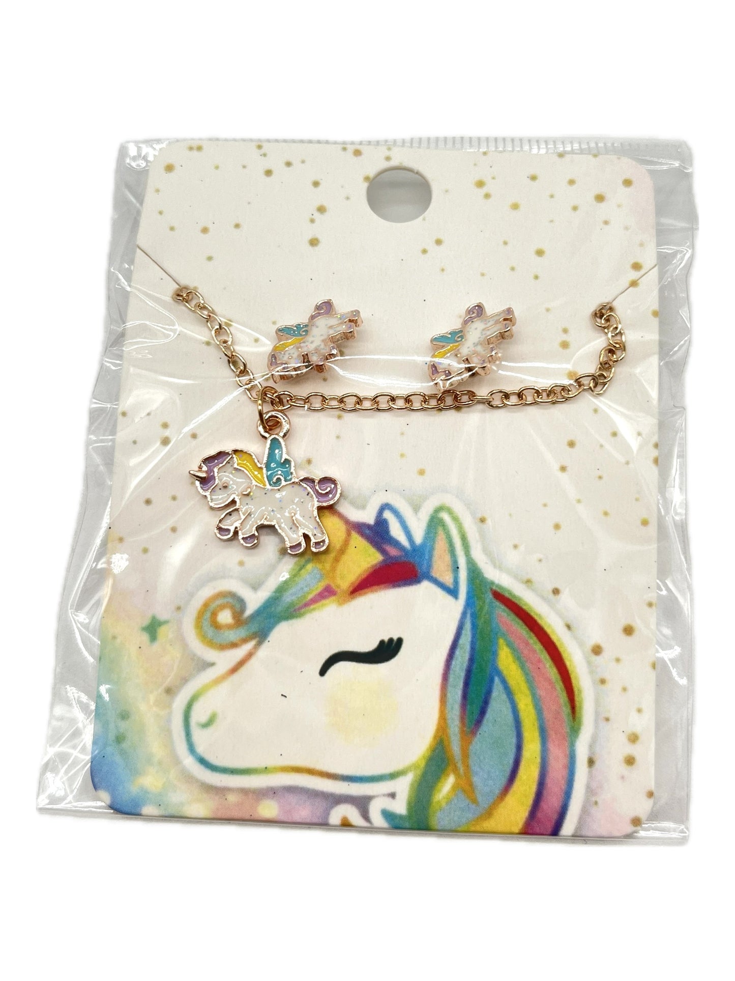 ARITOS Y COLLAR UNICORNIO AF-12085