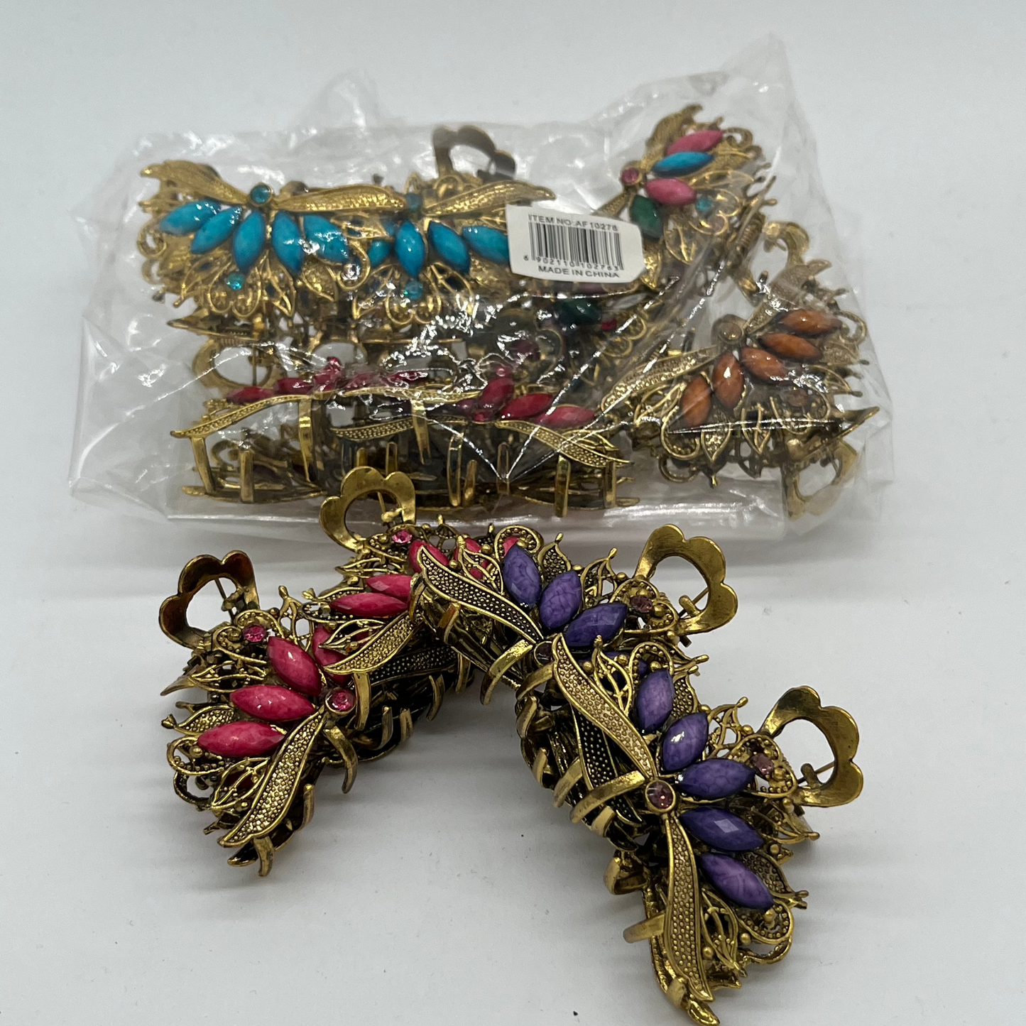 BROCHE ANTIGUO DE ORO AF10276 中型复古夹