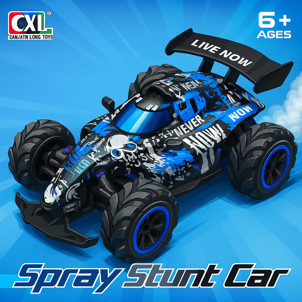 SPRAY STUNT CAR CON CONTROL AZUL 24152JS
