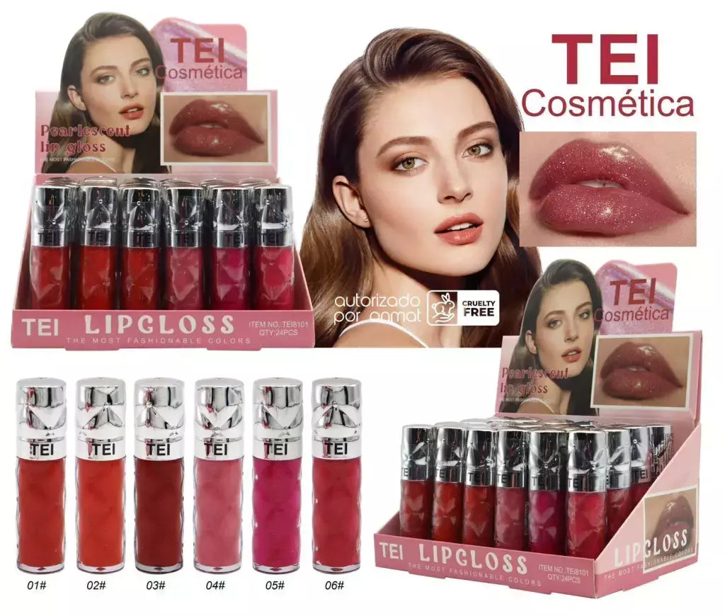 TEI LABIAL GLOSS TAPA PLATEADO TEI8101