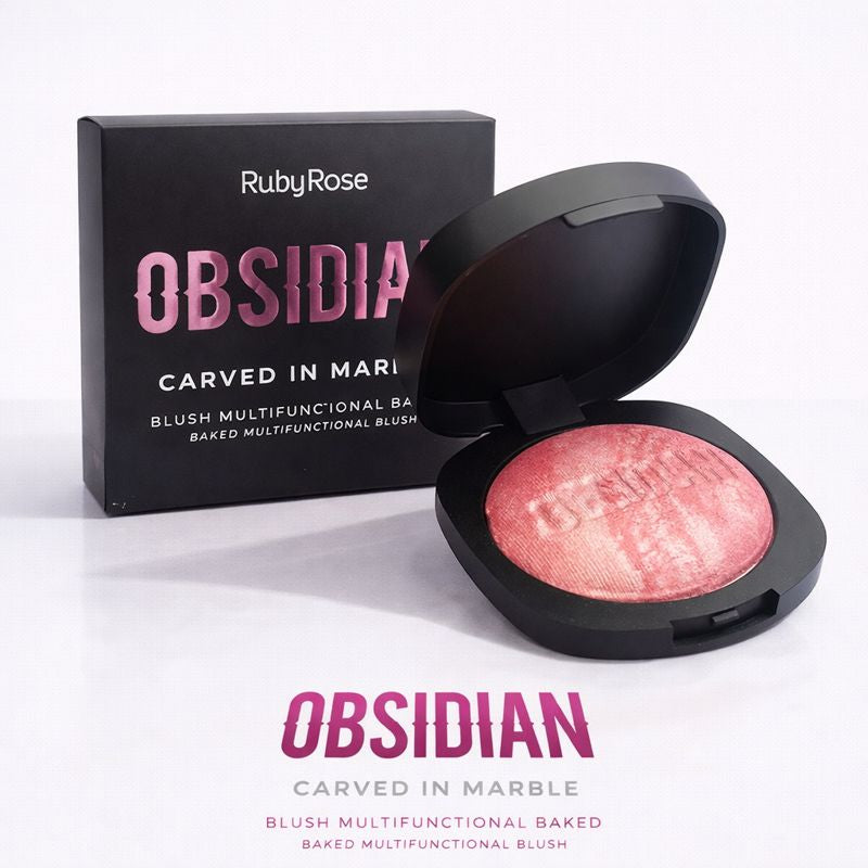 RUBYROSE OBSIDIAN CARVED IN MARBLE HB-1002
