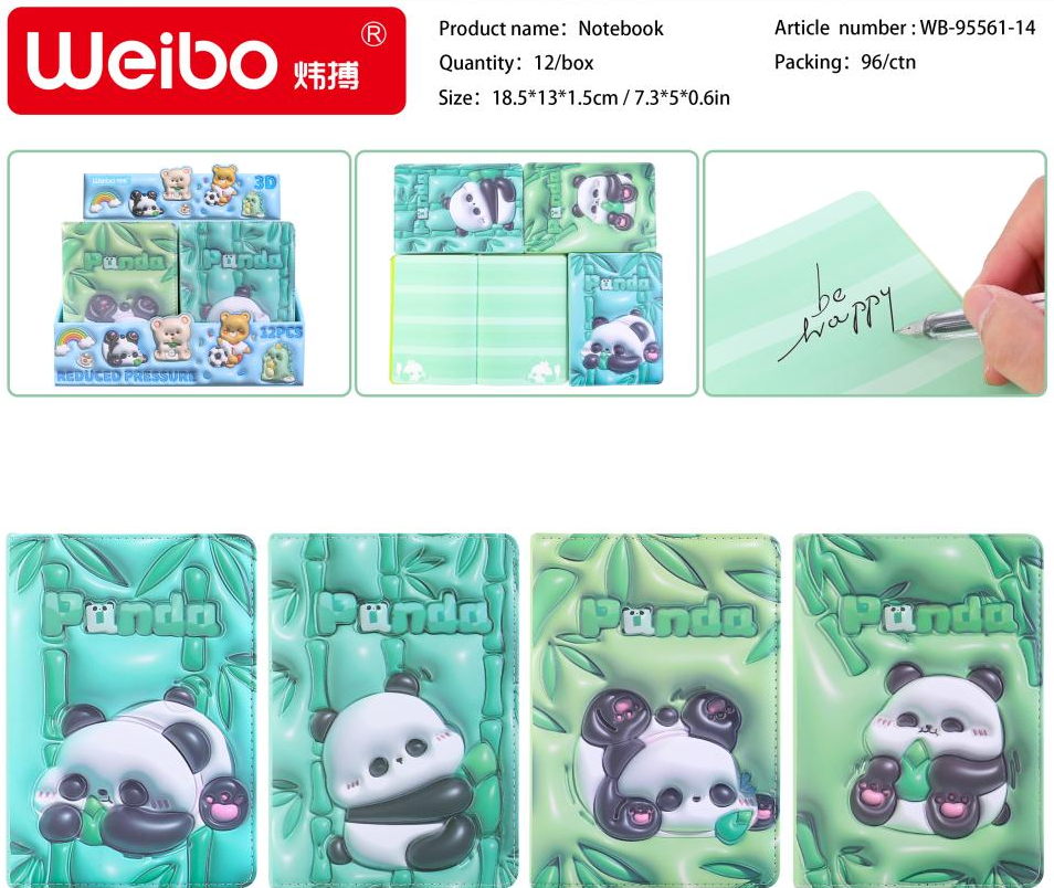 CUADERNO 3D PANDA RELIEVE WB-95561-14