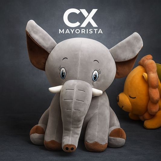 PELUCHE ELEFANTE GRIS 40CM 1389-37