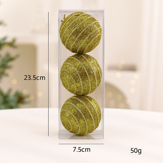 PELOTA X3 DECORACION DE NAVIDAD D-23090