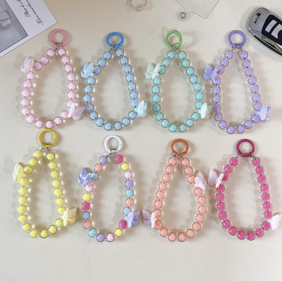 PULSERA LLAVERO DE CUENTAS CON MARIPOSA WA-13