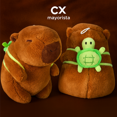 PELUCHE CAPYBARA CON TORTUGA 23cm 2062-4