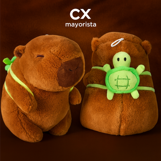 PELUCHE CAPYBARA CON TORTUGA 23cm 2062-4