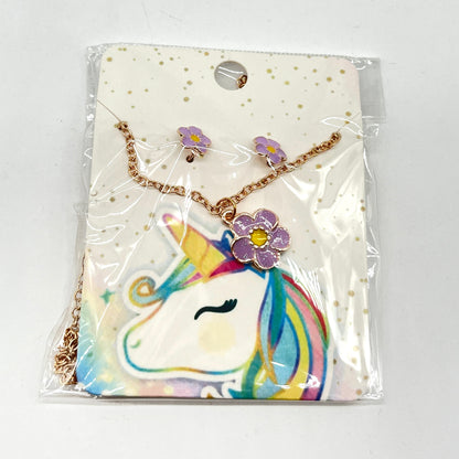 ARITOS Y COLLAR UNICORNIO AF-12085
