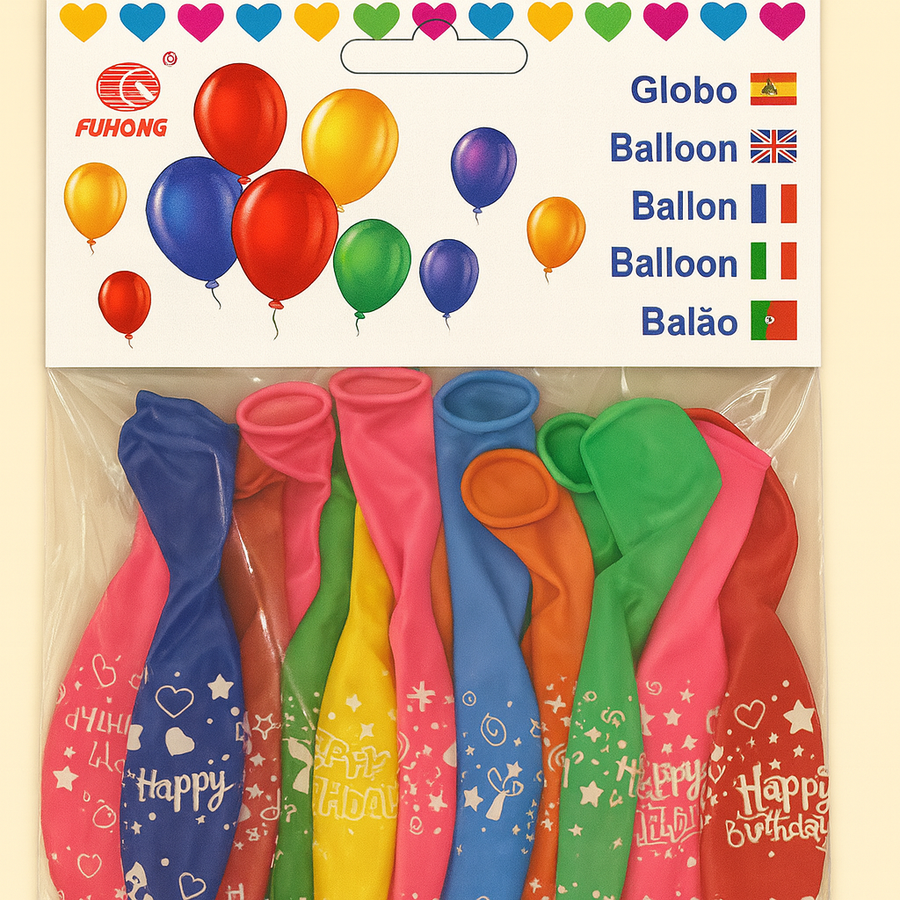 GLOBOS DISENO DE FLORES DE 12 " 10PIZES 1632-2