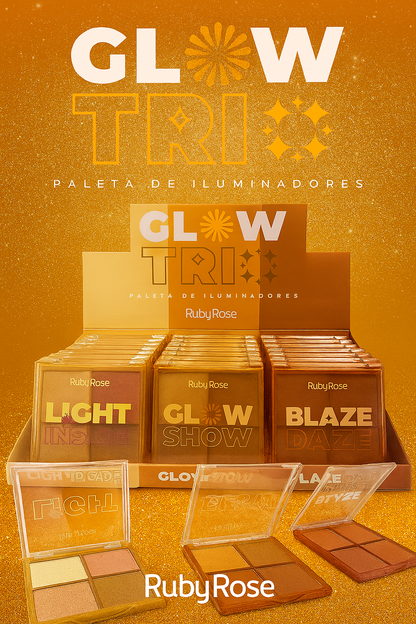 HIGHLIGHT ILUMINADOR GLOW TRIO RUBYROSE HB-7523