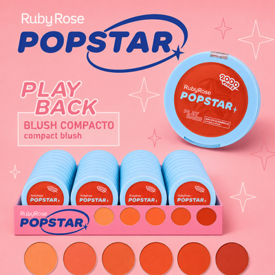 RUBOR BLUSH COMPACTO POPSTAR PLAYBACK RUBYROSE HB-M08