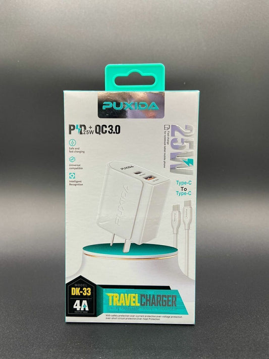 CARGADOR TYPE C TO TYPE C 25W PUXIDA DK-33