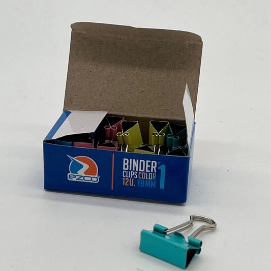 BINDER CLIPS COLOR N1 19MM X10CJ 40115