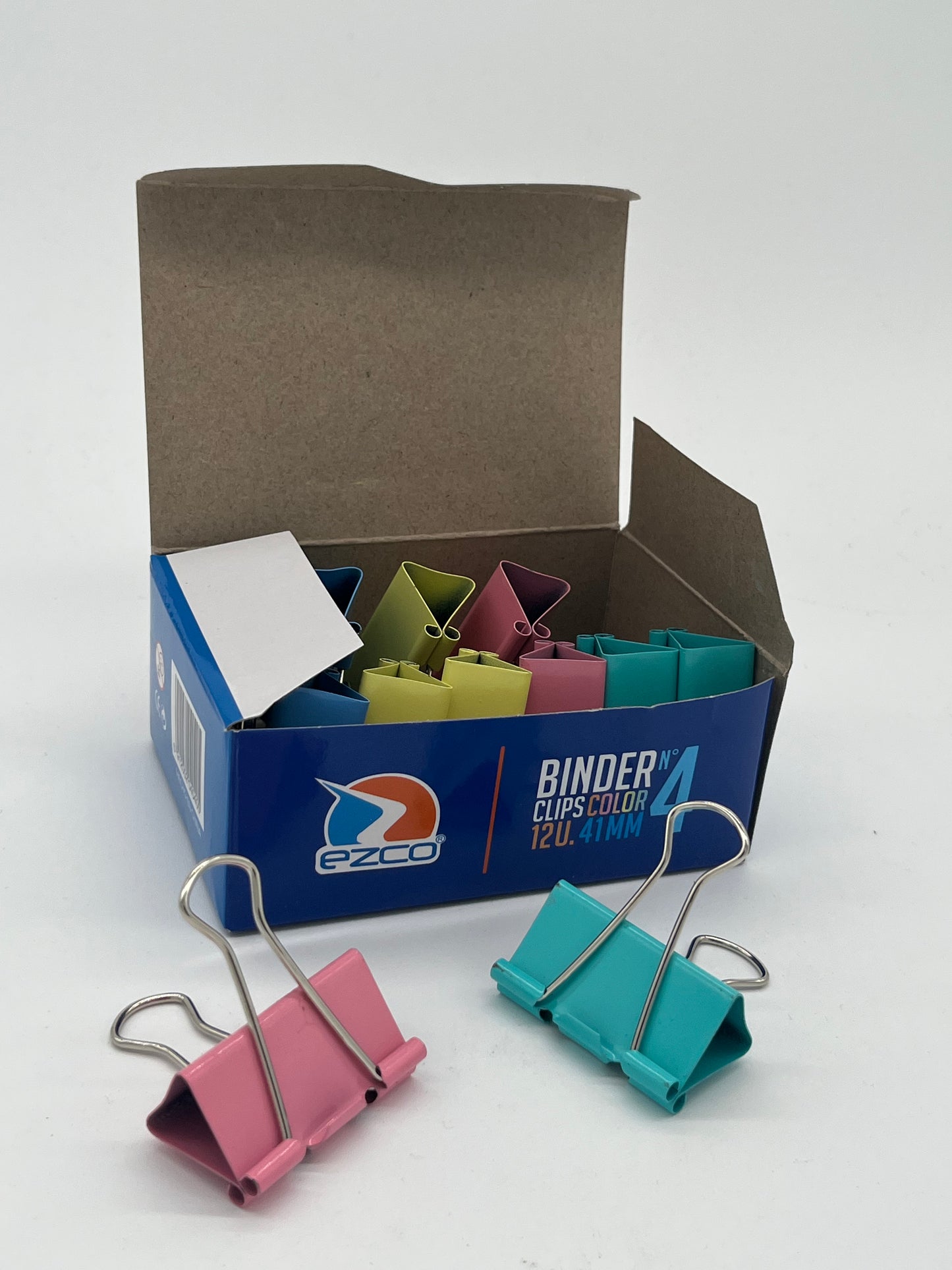 BINDER CLIP COLOR X12 N4 41MM EZCO