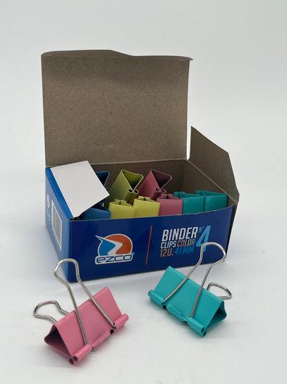 BINDER CLIP COLOR X12 N4 41MM EZCO