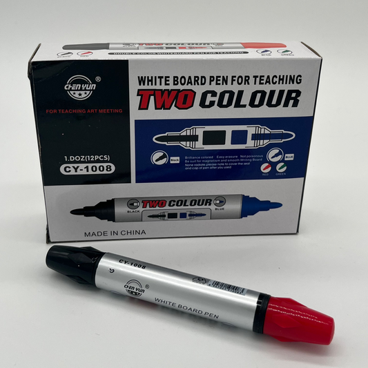 MARCADOR DOBLE NEGRO Y AZUL WB20 CY-1008