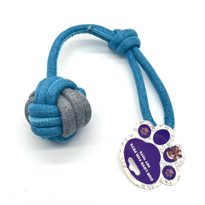 JUGUETE MASCOTA SOGA CON PELOTA ALGODON AF13159
