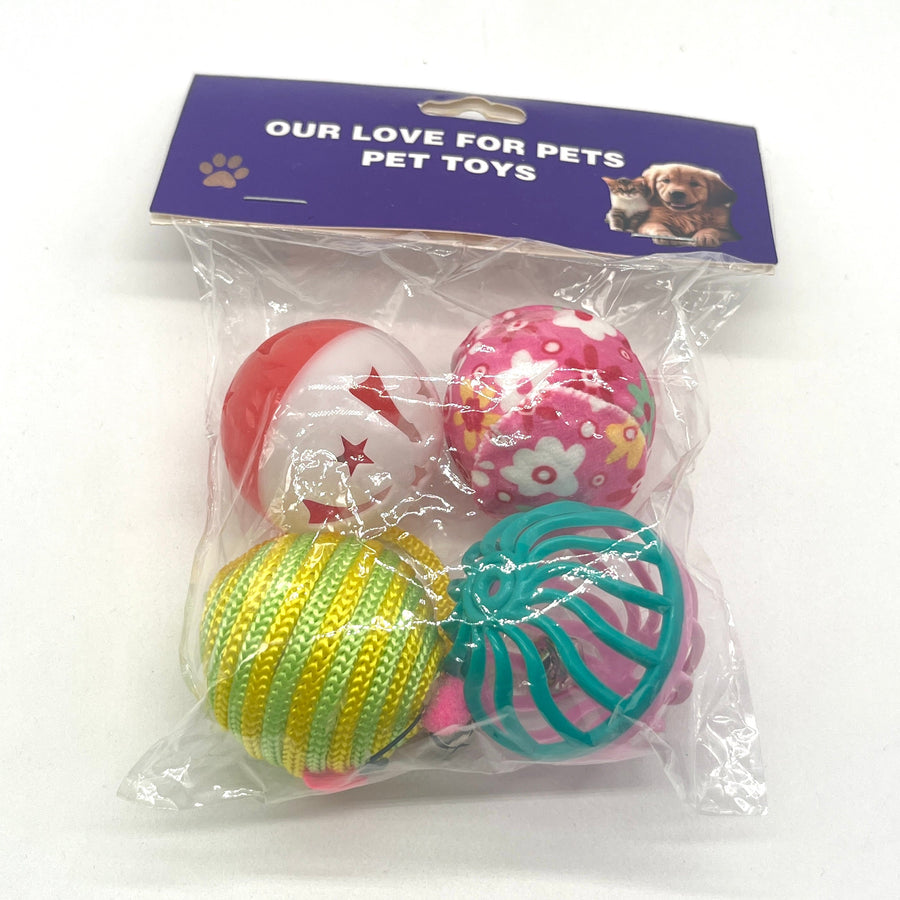 JUGUETE PARA MASCOTAS 4 PELOTAS AF-13170