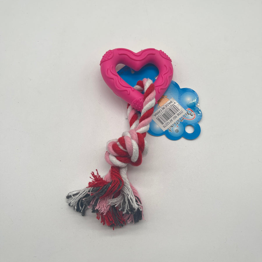 MORDILLO CORAZON CON SOGA MASCOTA AF12276