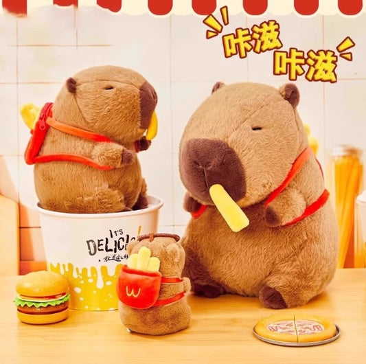 PELUCHE CAPYBARA CON PAPA FRITA 30CM 1389-14
