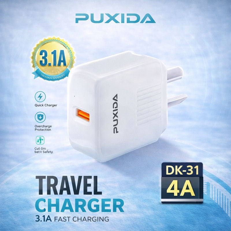 TRAVEL CHARGER 3.1A PUXIDA DK-31