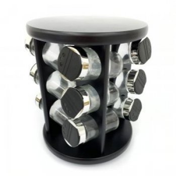 ESPECIERO MADERA NEGRO GIRA CON 12 FRASC CO777