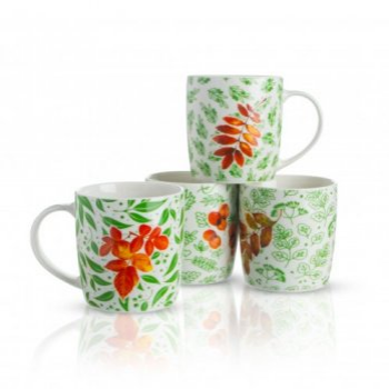 TAZA C/HOJAS VERD 350ML C5468