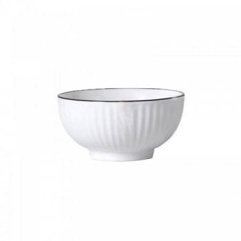 BOWL RED CERAM RAY BLAN CON BORDE C5608