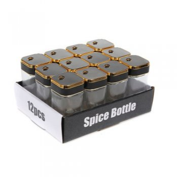 SALERO CUADRADOS VIDRIO CON TAPA METAL C5963