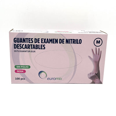 GUANTES DE NITRILO ROSA