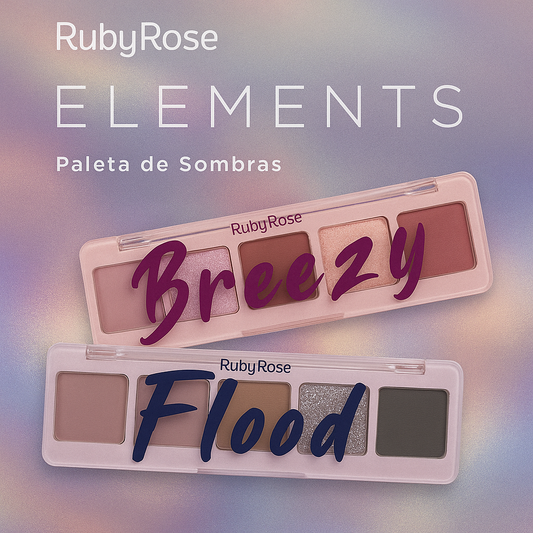 PALETA DE SOMBRAS ELEMENTS BREEZY FLOOD RUBYROSE HB-F535/HB-F536