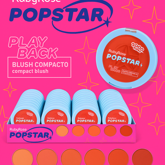 RUBOR BLUSH COMPACTO POPSTAR PLAYBACK RUBYROSE HB-M08