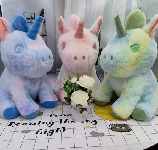 PELUCHE UNICORNIO MUTI COLOR  40CM 1389-38
