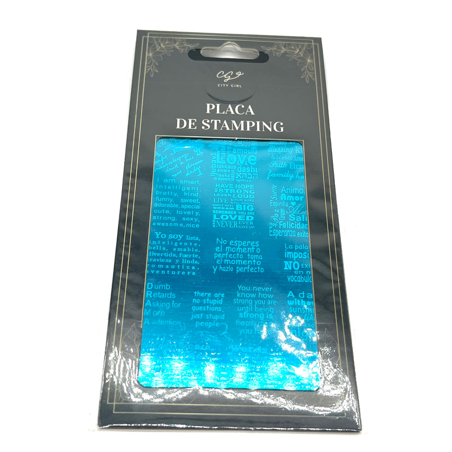 PLACA STAMPING METAL AZUL JPT-A731