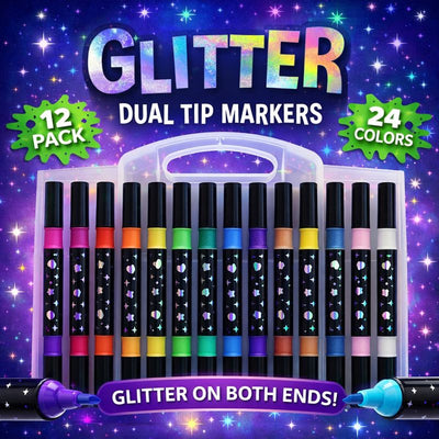 GLITTER DUAL TIP MARKERS