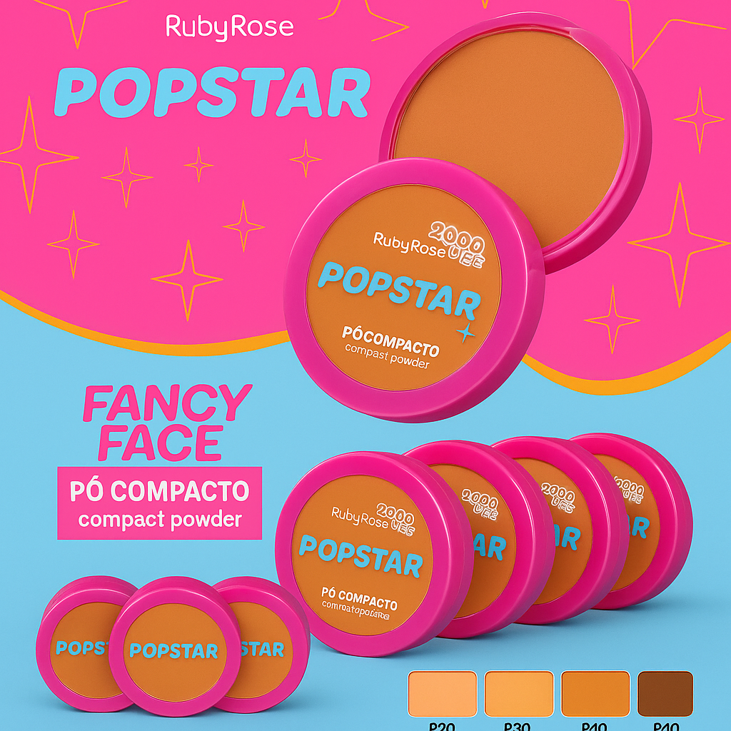 POLVO COMPACTO POPSTAR FANCYFACE RUBYROSE G1 HB-M406