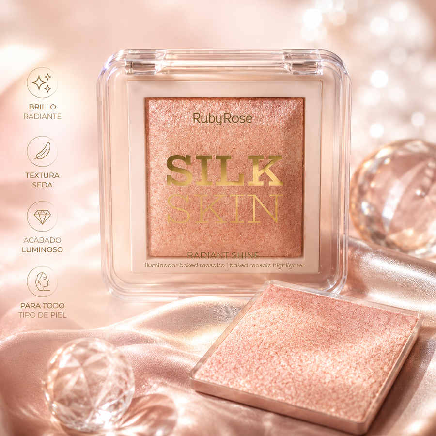 ILUMINADOR HIGHLIGHT SILK SKIN RADIANT SHINE RUBYROSE G2 HB-F1600
