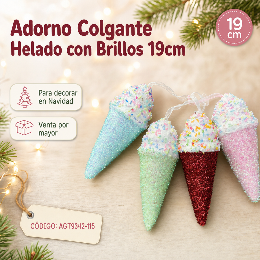 CUCURUCHO NAVIDENO CON BRILLO AGT9342-115