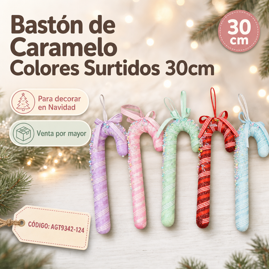 BASTON CON CINTA Y BOLITA DE COLORES AGT9342-124