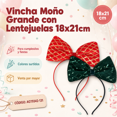 VINCHA MOÑO CON LINEAS BRILLOSAS AGT9342-131