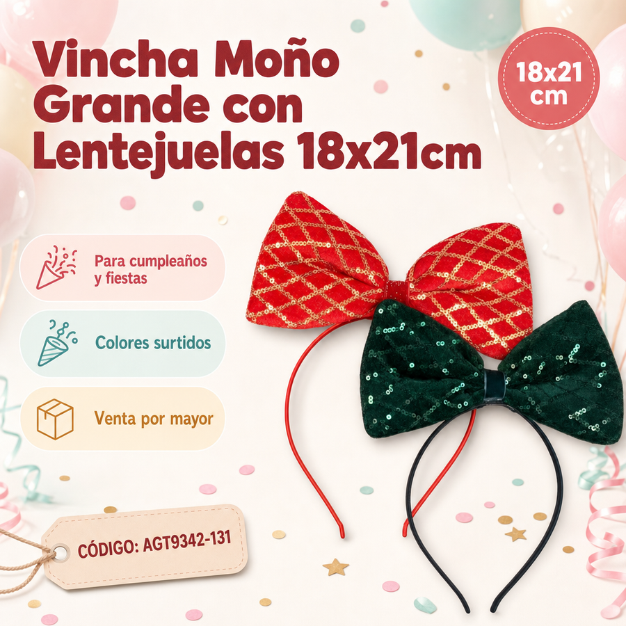 VINCHA MONO CON LINEAS BRILLOSAS AGT9342-131
