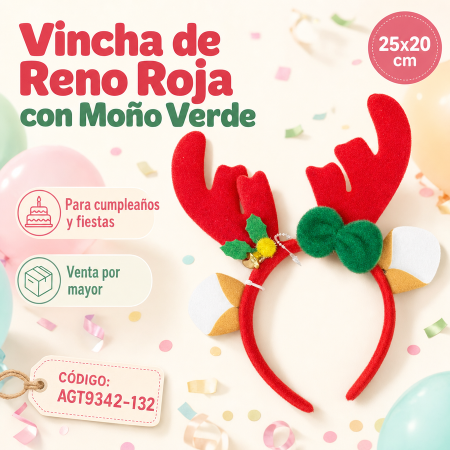 VINCHA VENADO CON OREJA Y CAMPANITA AGT9342-132