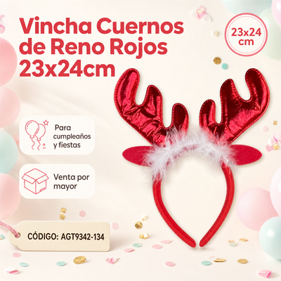 VINCHA CIERVO BRILLOSA CON PLUMA AGT9342-134