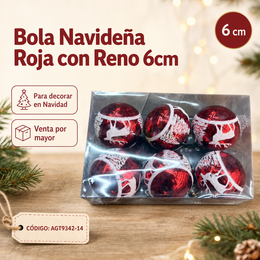 BOLAS DORADAS NAVIDEÑAS X6 AGT9342-14
