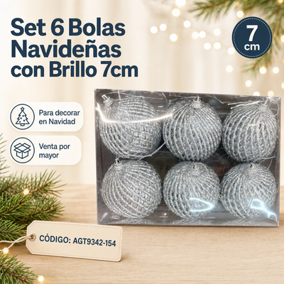 ESFERAS BRILLOSAS CON RELIEVE X6 AGT9342-154