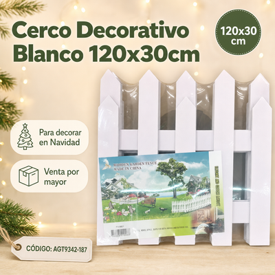 WOODEN GARDEN FENCE BLANCO 120X30CM AGT9342-187