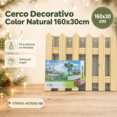 WOODEN GARDEN FENCE MADERA 160X30CM AGT9342-188